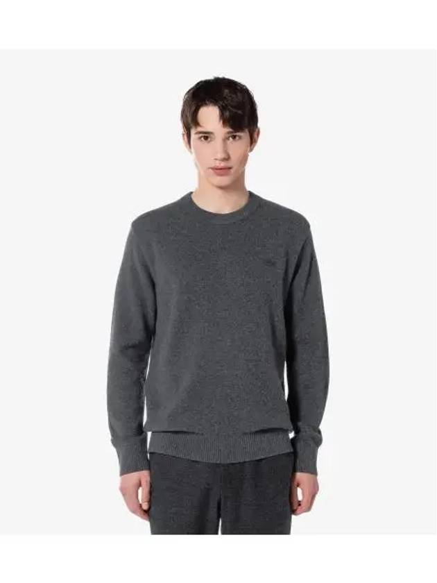 Men s Basic Crew Neck Pullover Charcoal Gray - LACOSTE - BALAAN 1