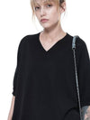 Women s RSVHK BK Reglan Slit V neck Half Knit Black - CHANCE'S NOI - BALAAN 2