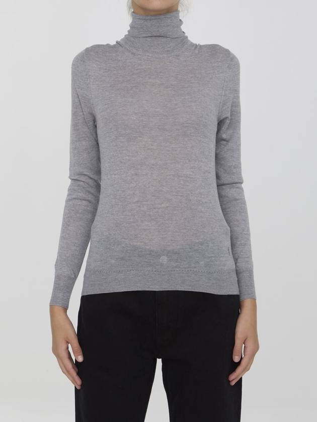 Cassandre Wool Turtle Neck Grey - SAINT LAURENT - BALAAN 2