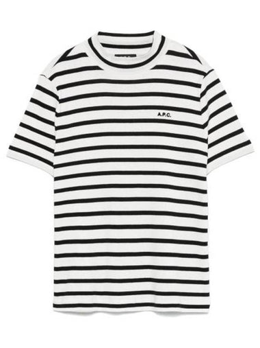 Striped Short Sleeve T-Shirt Black Natural - A.P.C. - BALAAN 1