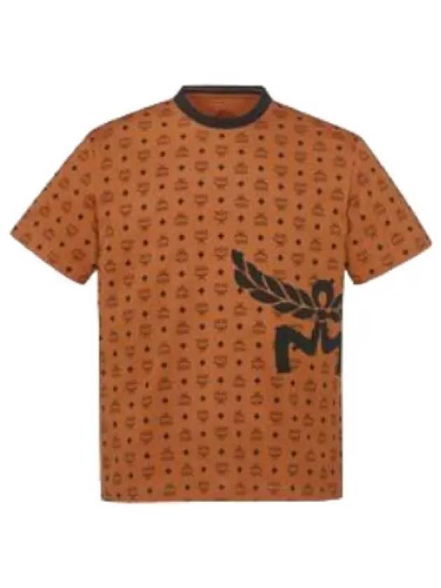 Organic Cotton Mega Laurel Monogram Print T Shirt Short Sleeve Tee - MCM - BALAAN 1