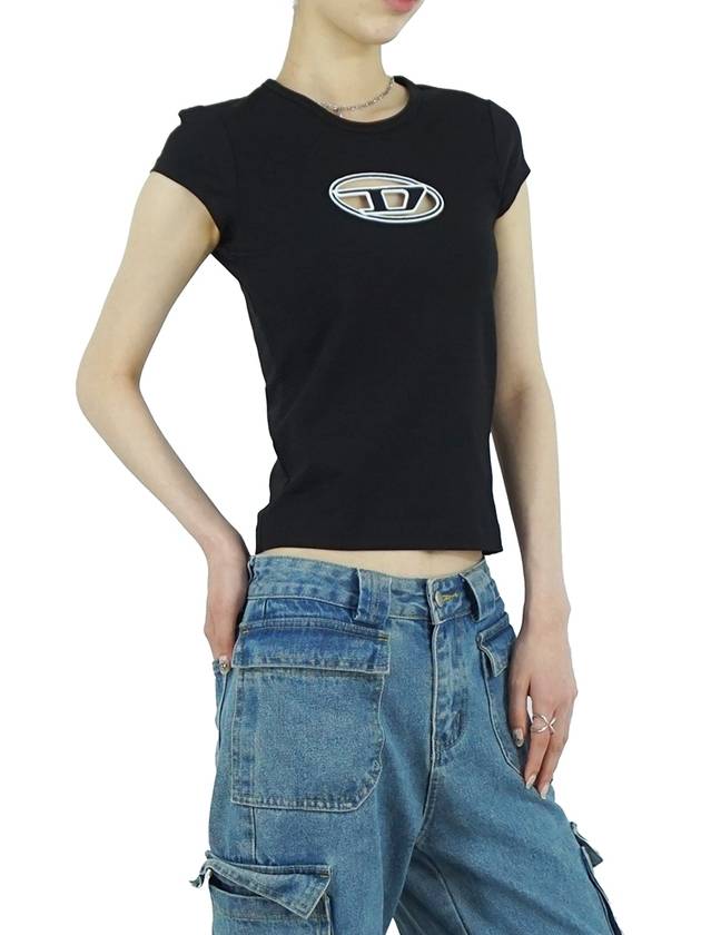 T Angie Peekaboo Logo Short Sleeve T-Shirt Black - DIESEL - BALAAN 5