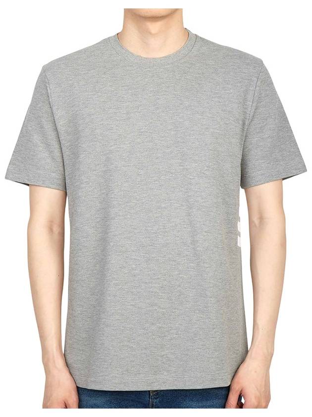 Classic Pique Rib Side Insert 4-Bar Short Sleeve T-Shirt Light Grey - THOM BROWNE - BALAAN 4