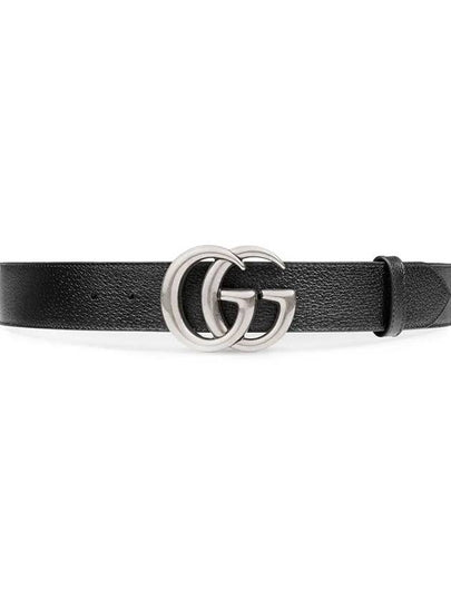 GG Marmont Double Buckle Belt Black Silver - GUCCI - BALAAN 2