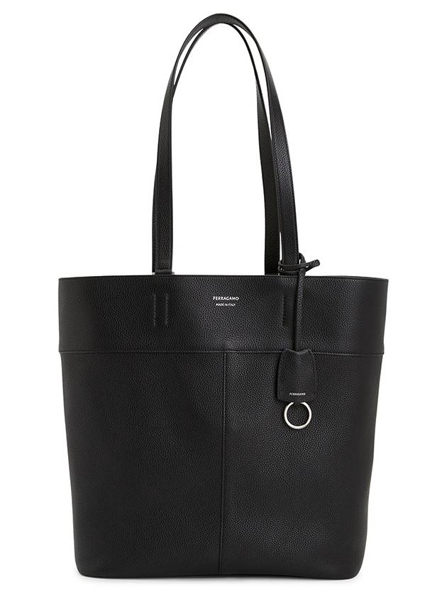 Logo Print Leather Large Tote Bag Black - SALVATORE FERRAGAMO - BALAAN 7