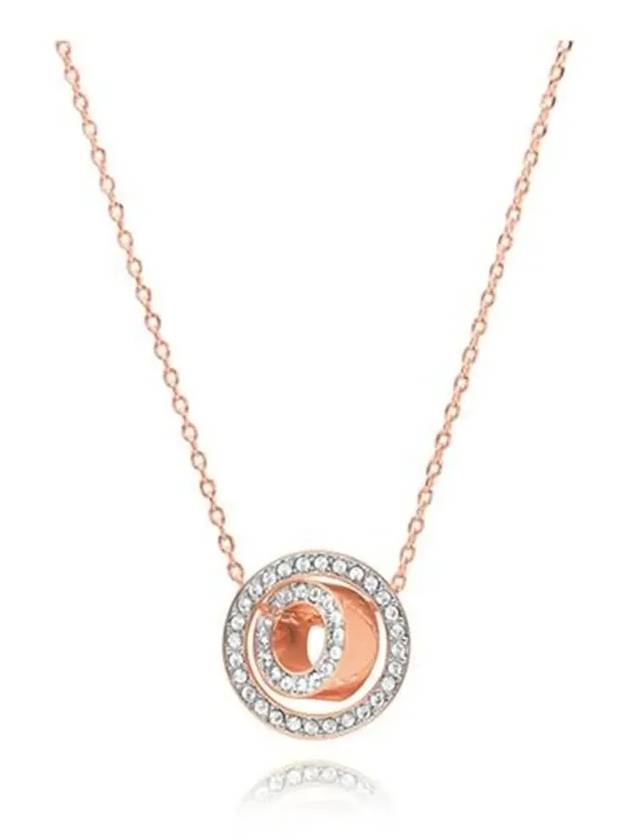 Dextera Circle Pendant Necklace Rose Gold - SWAROVSKI - BALAAN 4