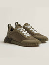 Men's Bouncing Parachute Fabric Suede Goatskin Low Top Sneakers Vert - HERMES - BALAAN 2