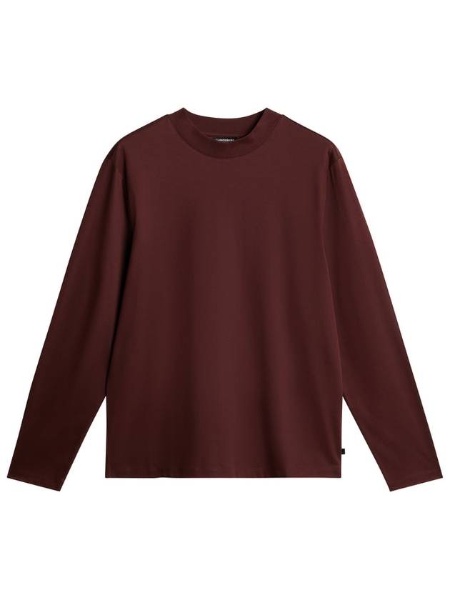 Ace Mock Neck Long Sleeve T-Shirt Bitter Chocolate - J.LINDEBERG - BALAAN 2