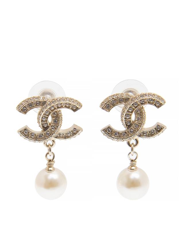 Women's CC Logo Pearl Drop Earrings Gold - CHANEL - BALAAN 1