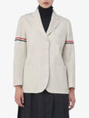 Women's RWB Tab Crop Sleeve Blazer Jacket Natural White - THOM BROWNE - BALAAN 2