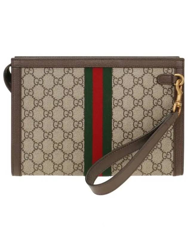 GG Supreme Canvas Ophidia Clutch Bag Beige Ebony - GUCCI - BALAAN 4