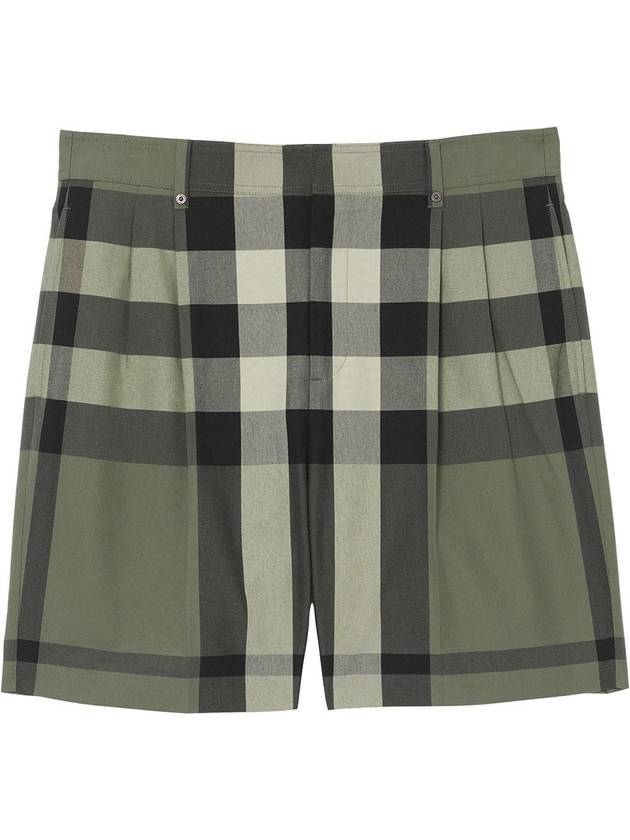 Big Check Half Shorts Green - BURBERRY - BALAAN.