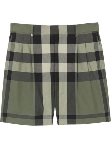 Big Check Half Shorts Green - BURBERRY - BALAAN 1