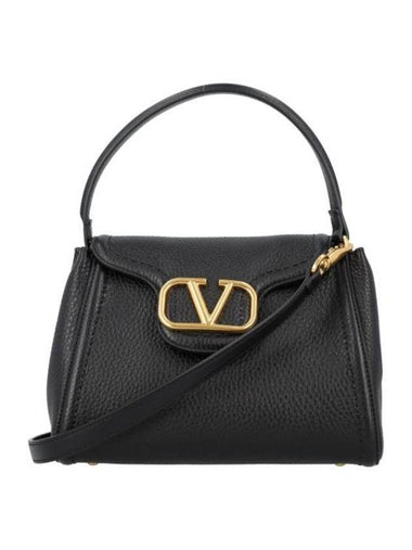 Signature V Logo Tote Bag Black - VALENTINO - BALAAN 1