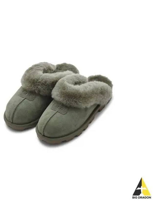 Fur Collar Suede Slippers Coquette W Burnt Olive 5125BTOL - UGG - BALAAN 1