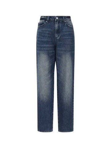 Women s Leather Patch High Rise Girlfriend Jeans Indigo 271067 - ARMANI EXCHANGE - BALAAN 1