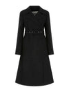 Belted Virgin Wool Double Coat Black - JIL SANDER - BALAAN 2