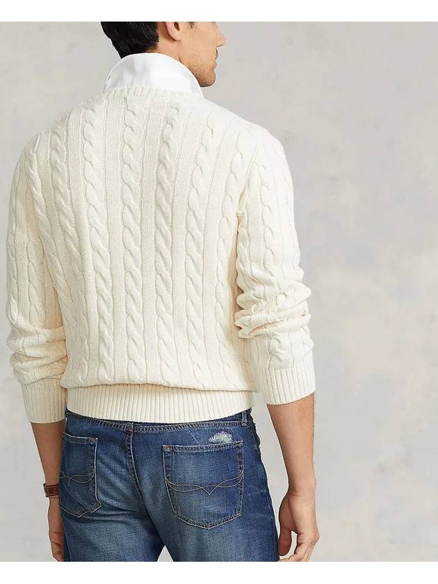 Embroidery Logo Cable Knit Top Ivory - POLO RALPH LAUREN - BALAAN 4