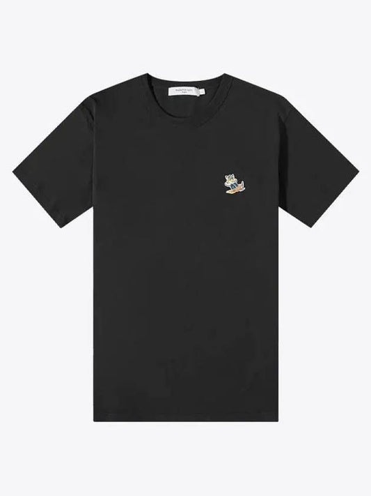 Dressed Fox Patch Classic Short Sleeve T-Shirt Black - MAISON KITSUNE - BALAAN 2