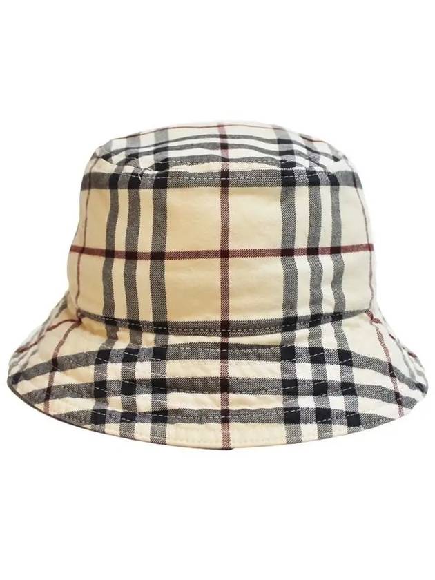 Stone Check Cotton Bucket Hat Beige - BURBERRY - BALAAN 2