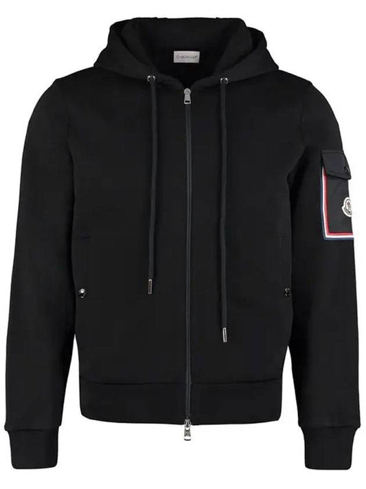 Three Stripe Pocket Hooded Jacket Black - MONCLER - BALAAN 1