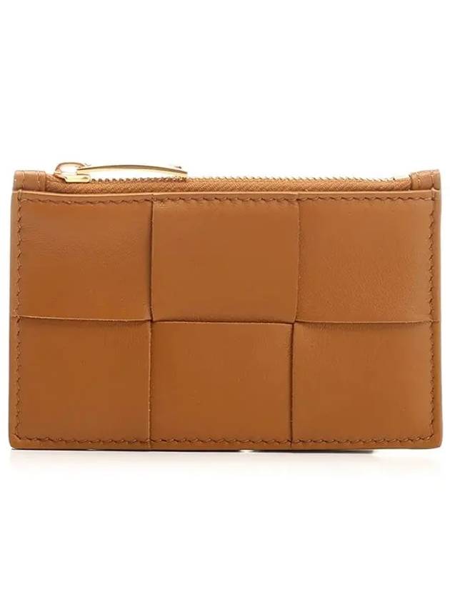 Women's Intrecciato Card Wallet Camel - BOTTEGA VENETA - BALAAN.