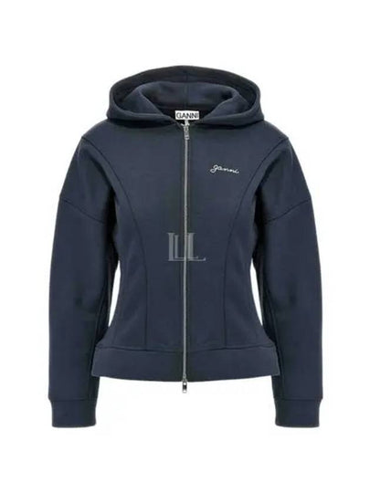 Fleece Zip-Up Hoodie Sky Captain - GANNI - BALAAN 2