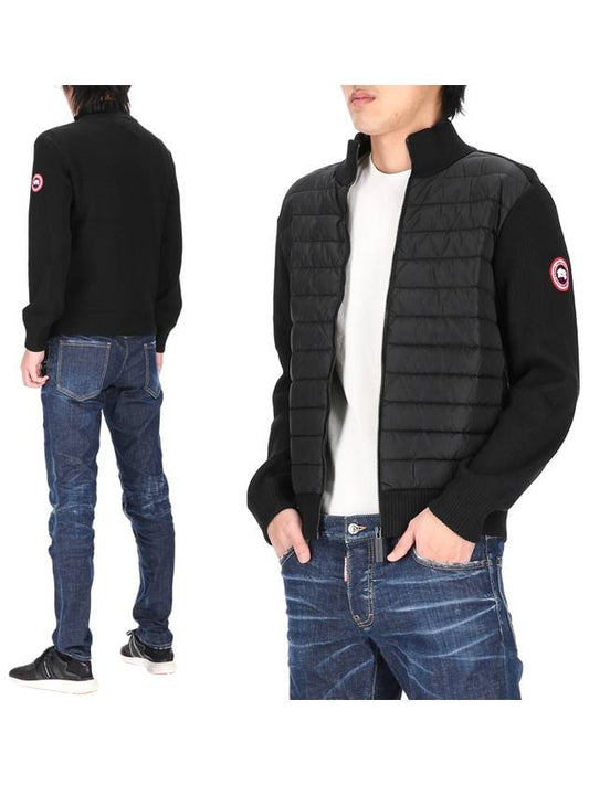 Men's Hybridge Logo Patch Knit Down Jacket Black - CANADA GOOSE - BALAAN 2