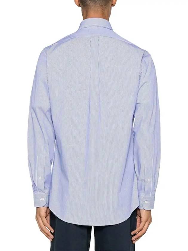 Embroidery Pony Logo Striped Poplin Long Sleeve Shirt Blue - POLO RALPH LAUREN - BALAAN 4