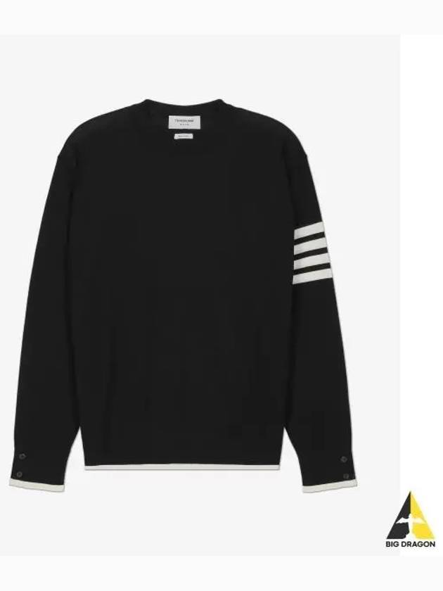 4-Bar Knit Top Black - THOM BROWNE - BALAAN 2