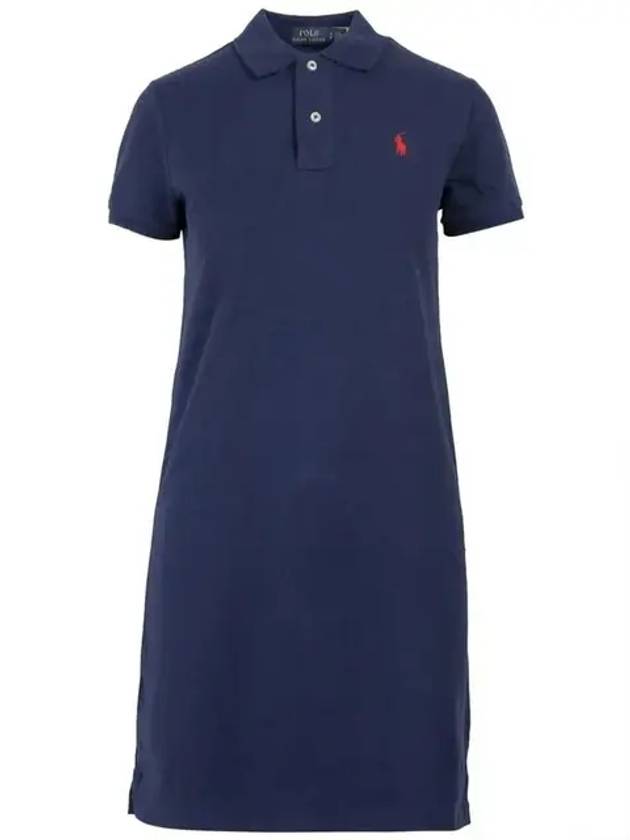 Women's Pony Logo Midi Dress Blue - POLO RALPH LAUREN - BALAAN 2