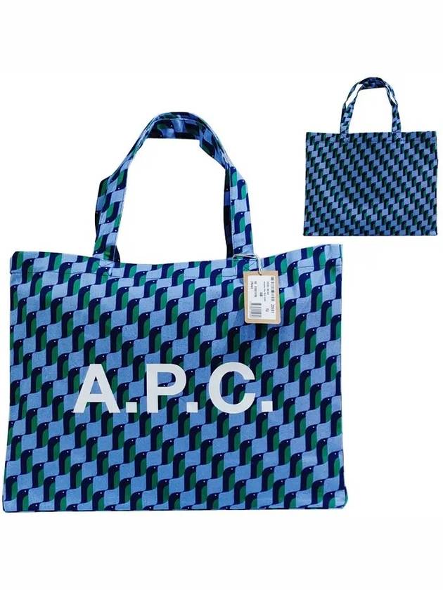 Diane Logo Penguin Pattern Tote Bag Pale Blue - A.P.C. - BALAAN 2