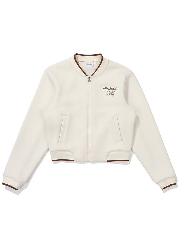 Airy zip up jacket IVORY WOMAN - MALBON GOLF - BALAAN 1