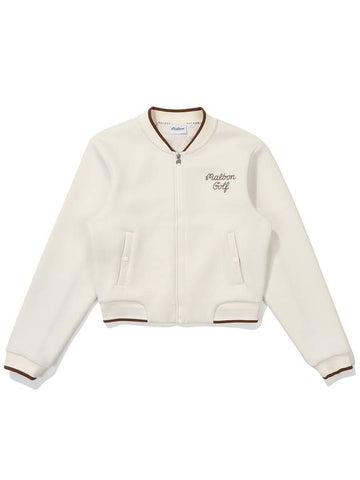 Airy zip up jacket IVORY WOMAN - MALBON GOLF - BALAAN 1