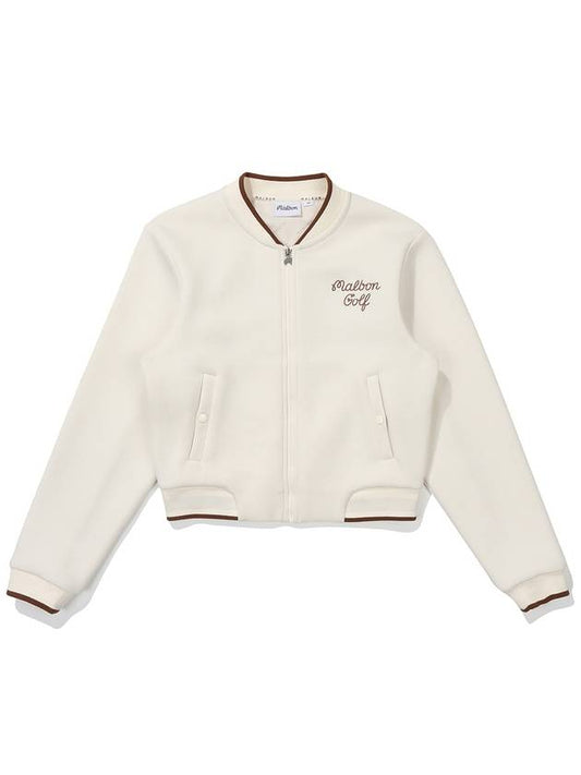 Airy zip up jacket IVORY WOMAN - MALBON GOLF - BALAAN 1