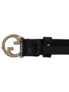 Blondie Thin Leather Belt Black - GUCCI - BALAAN 7