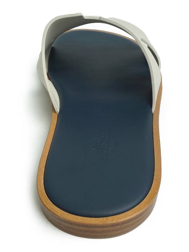 Hermes Izmir Sandal Epsom Blanc De Paris Bleu Celeste - HERMES - BALAAN 8