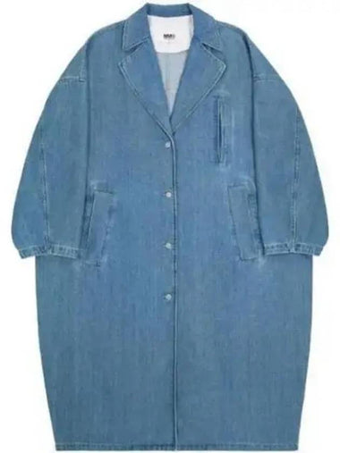 Long Denim Oversized Coat Blue - MAISON MARGIELA - BALAAN 1