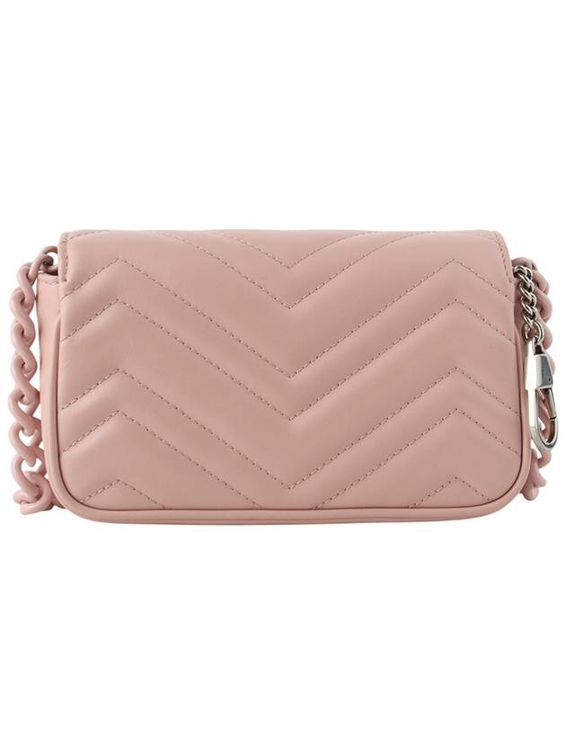 699757 GG Back Light Pink Leather Marmont Belt Bag 33940K - GUCCI - BALAAN 3