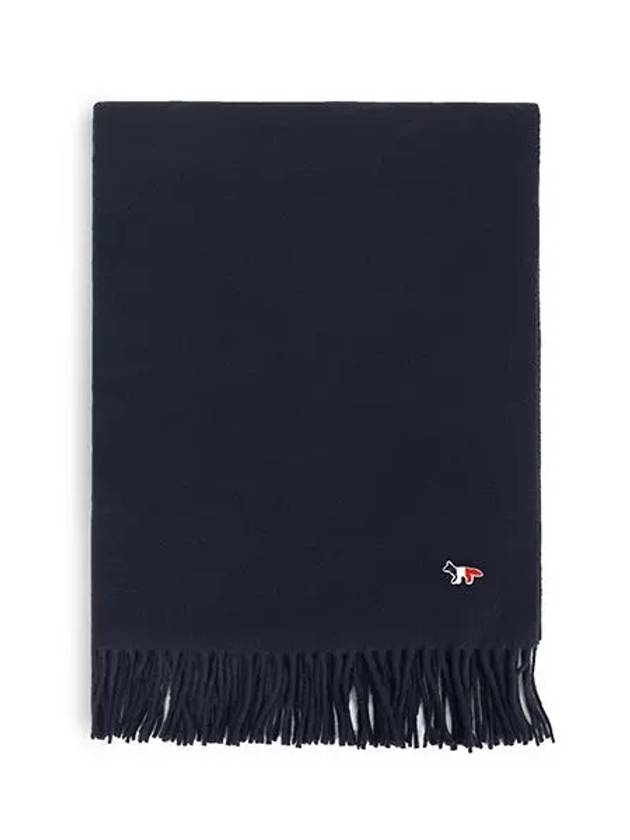 Small Tricolor Fox Wool Muffler Navy - MAISON KITSUNE - BALAAN 3