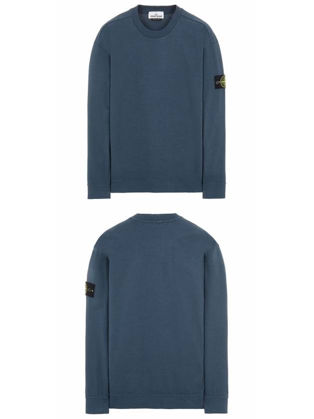 Waffen Patch Garment Dyed Heavy Cotton Sweatshirt Avio Blue - STONE ISLAND - BALAAN 5