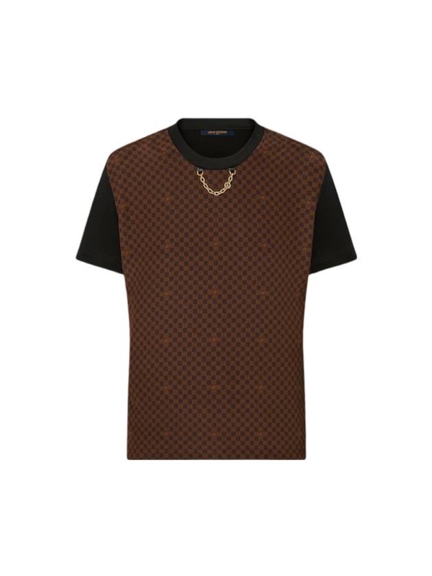 Micro Damier Insert Short Sleeve T-Shirt Brown - LOUIS VUITTON - BALAAN 1