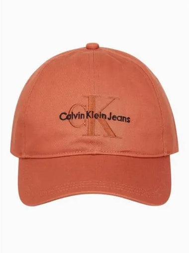 JEANS Men s Red Monogram Logo Embroidery Ball Cap K510061 GAN - CALVIN KLEIN - BALAAN 1