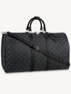 Keepall 55 Bandouliere Monogram Eclipse Duffel Bag Black - LOUIS VUITTON - BALAAN.