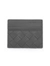 Intrecciato Leather Card Wallet Grey - BOTTEGA VENETA - BALAAN 3