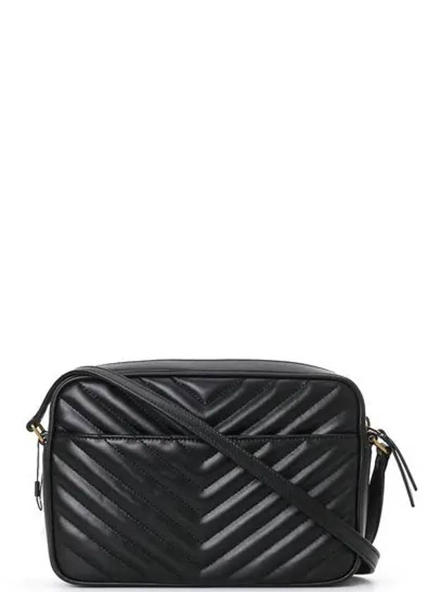 Lou Logo Quilting Cross Bag Black - SAINT LAURENT - BALAAN 4