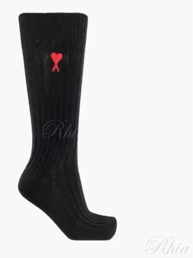 Heart Logo Socks 3 Packs Set Black - AMI - BALAAN 2