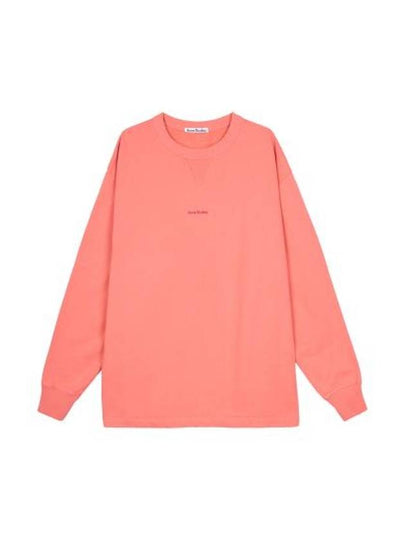 Logo Cropped Neck Oversized Fit Sweatshirt Salmon Pink - ACNE STUDIOS - BALAAN 2