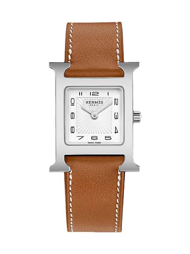 Women s H Hour Watch 25mm Silver Brown - HERMES - BALAAN 4