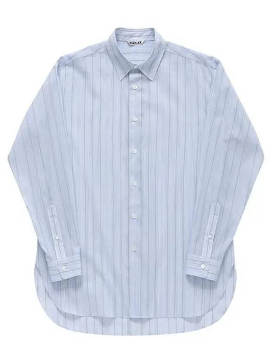 A24SS01OS LIGHT BLUE STRIPE Men s Shirt - AURALEE - BALAAN 2